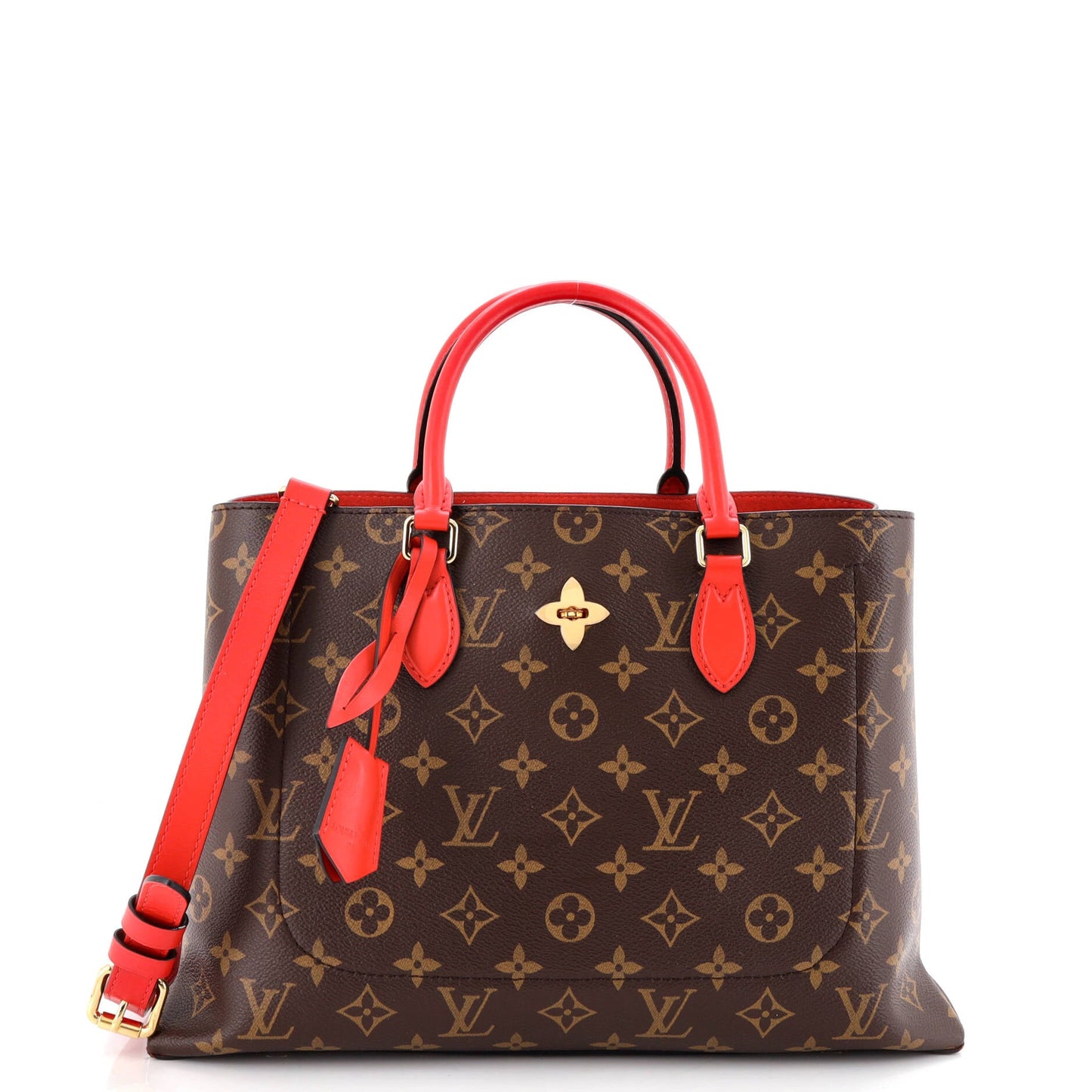 Flower Tote Monogram Canvas with Leather