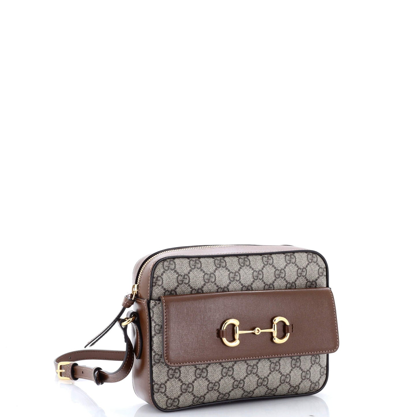 Horsebit 1955 Flap Pocket Camera Bag GG Coated Canvas and Leather Small