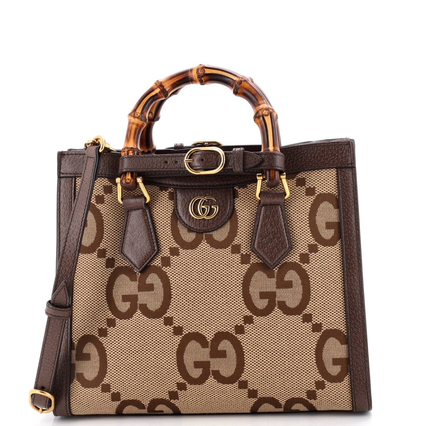 Diana NM Bamboo Handle Tote Jumbo GG Canvas Small