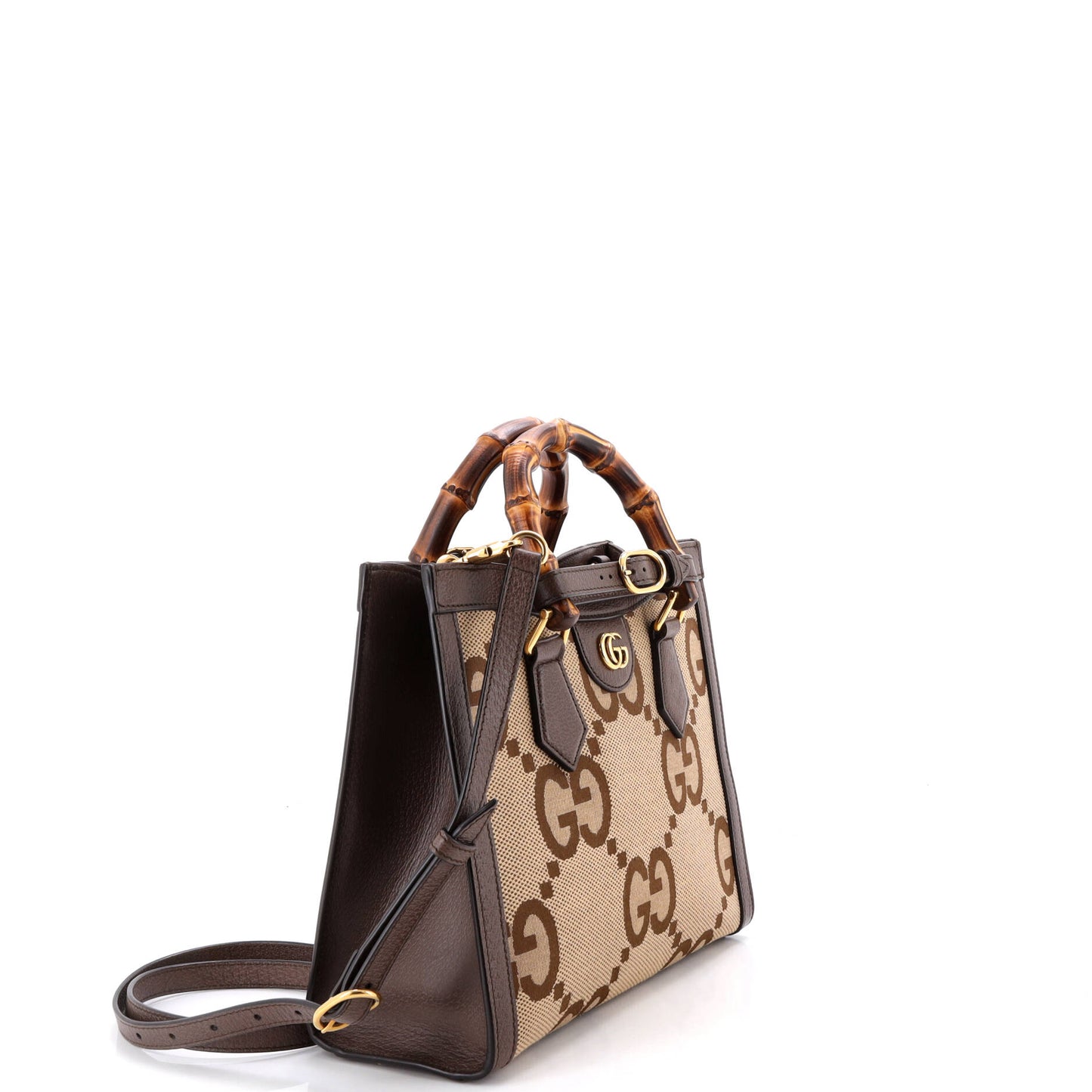 Diana NM Bamboo Handle Tote Jumbo GG Canvas Small