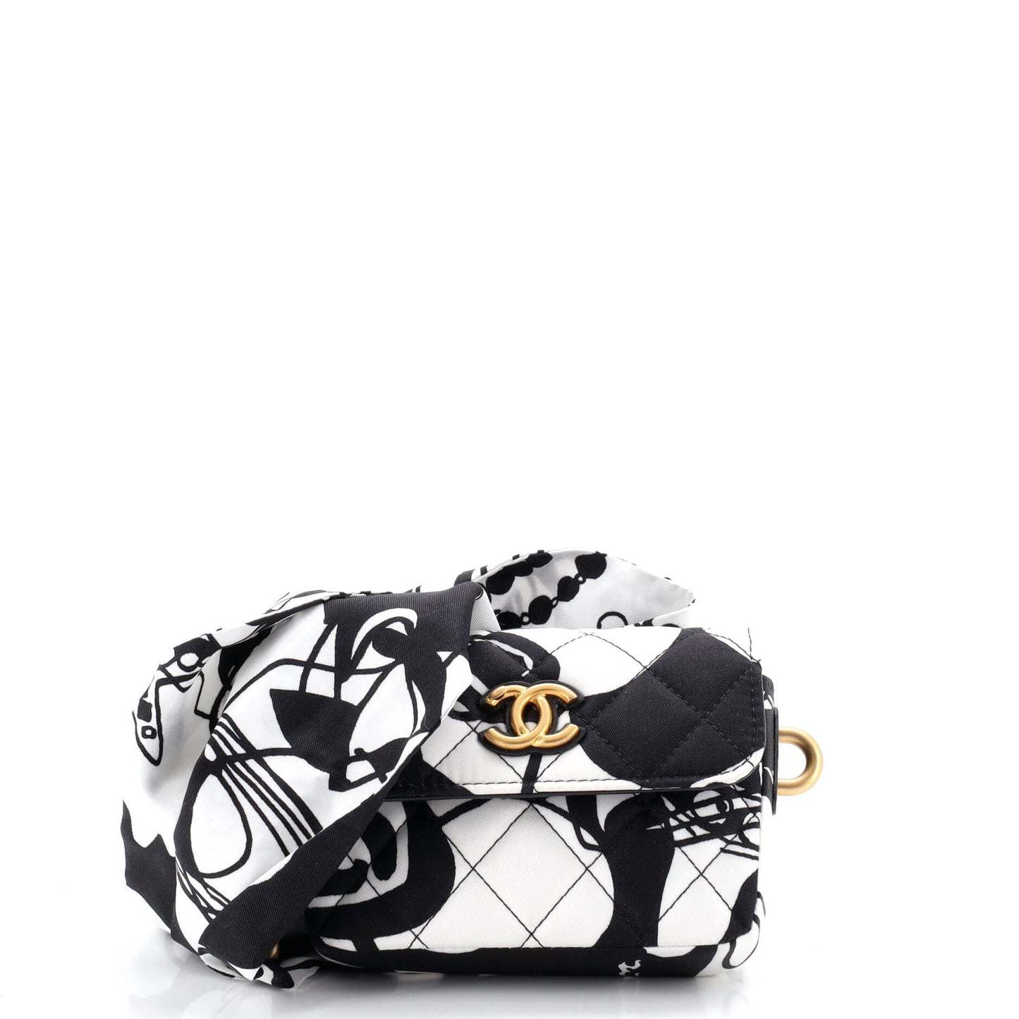 Deer Coco Flap Clutch with Strap Bag Quilted Printed Canvas Mini
