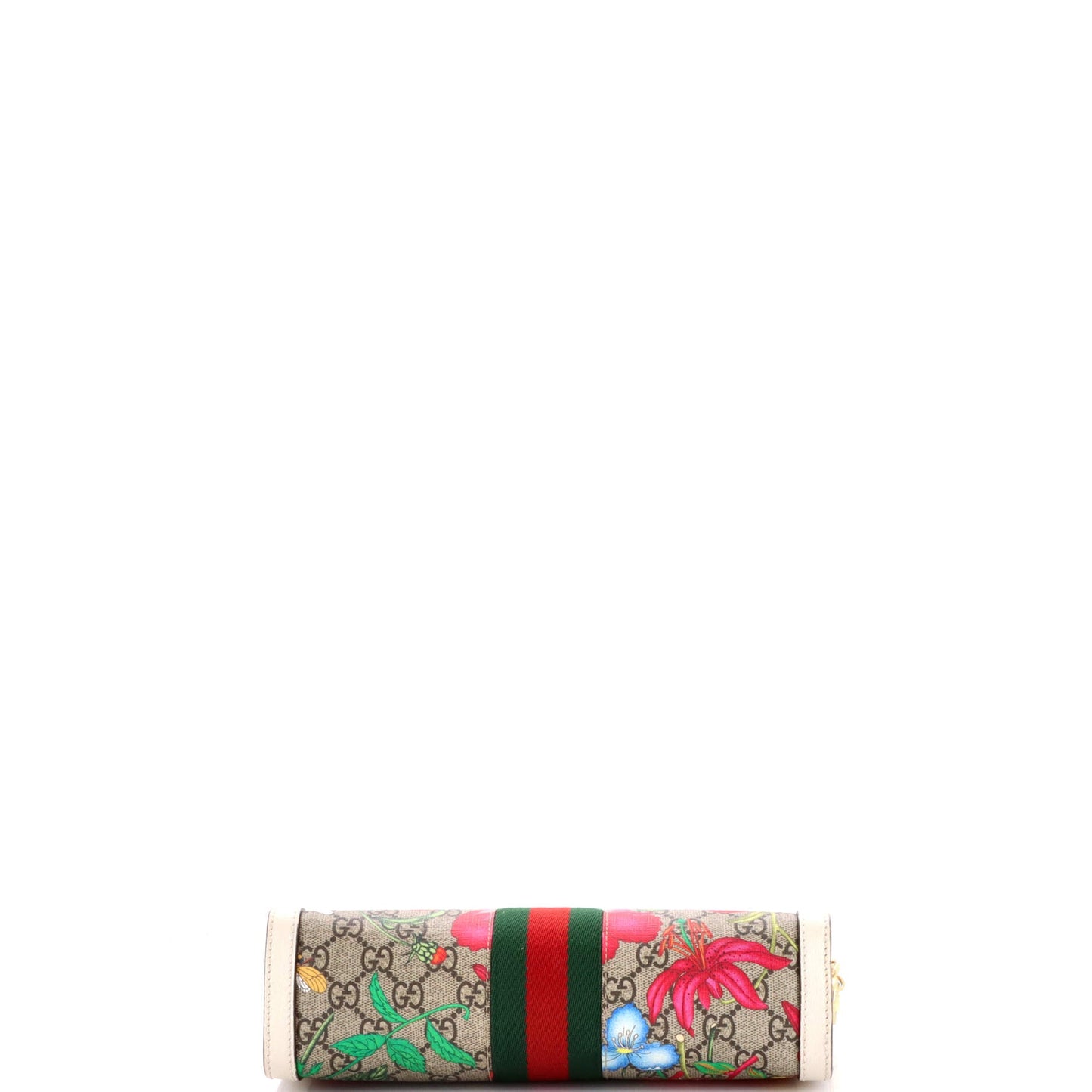 Ophidia Chain Shoulder Bag Flora GG Coated Canvas Small