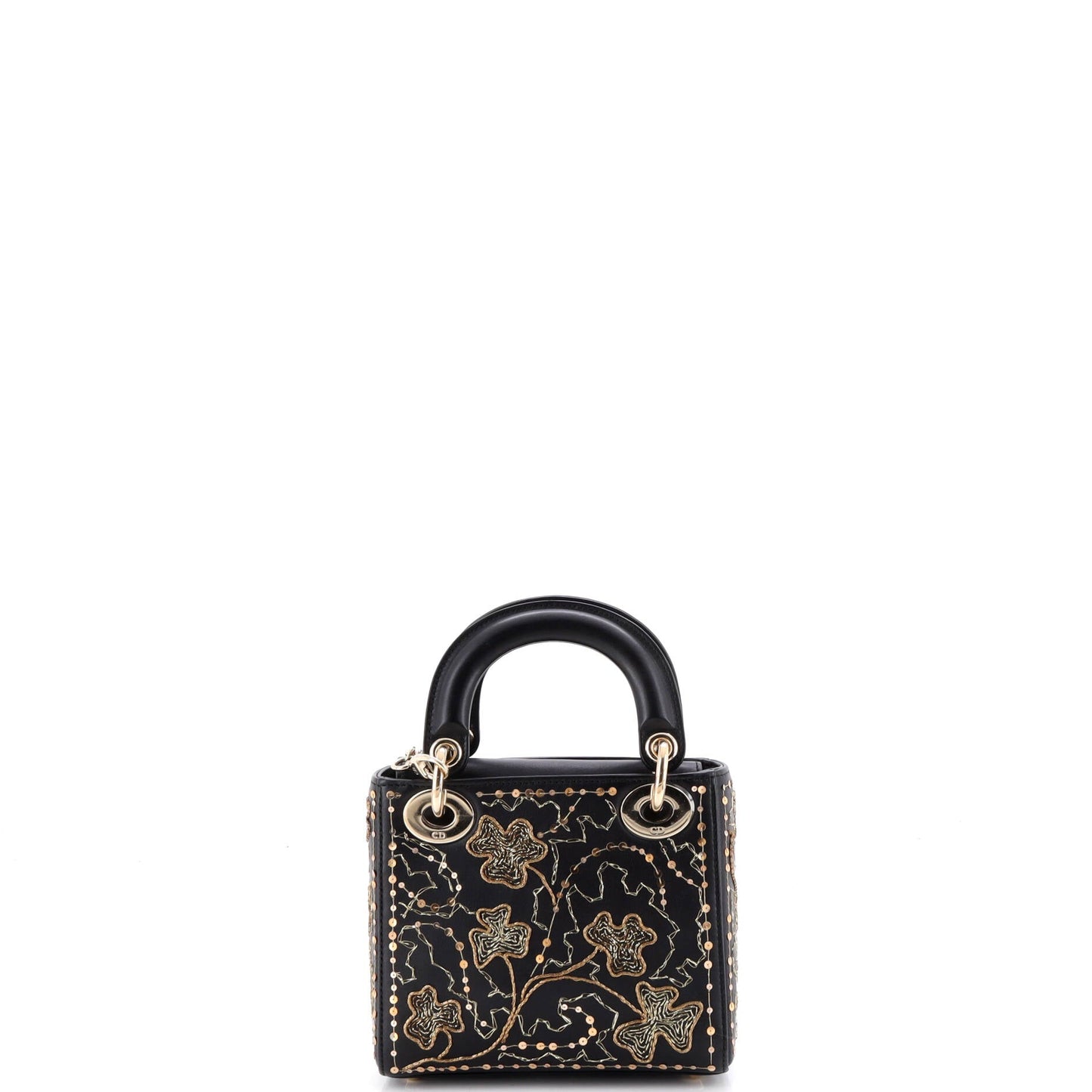 Lady Dior Chain Bag Embroidered Calfskin Mini