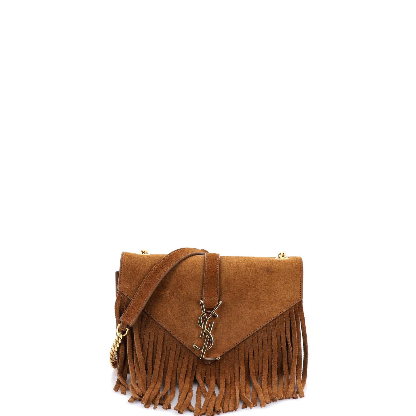 Classic Monogram Fringe Crossbody Bag Suede Small