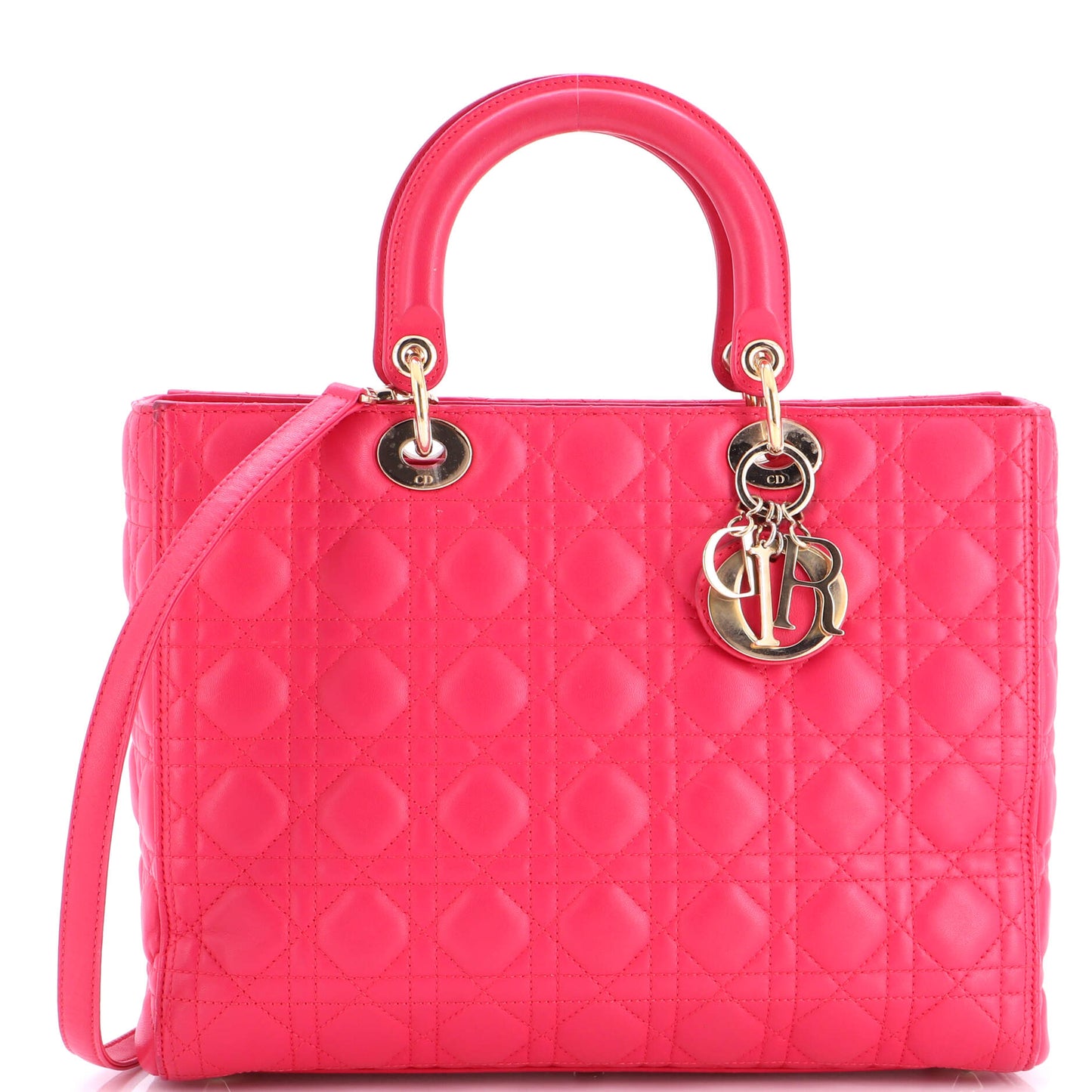 Vintage Lady Dior Bag Cannage Quilt Lambskin Large