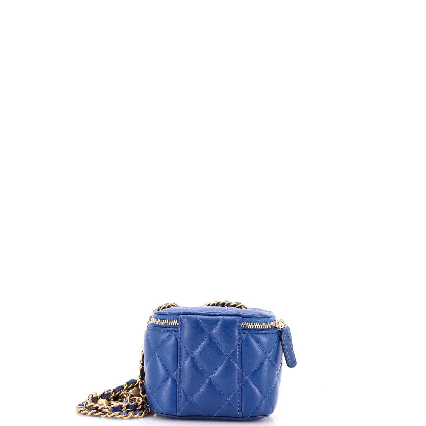 Pearl Crush Vanity Case with Chain Quilted Lambskin Mini