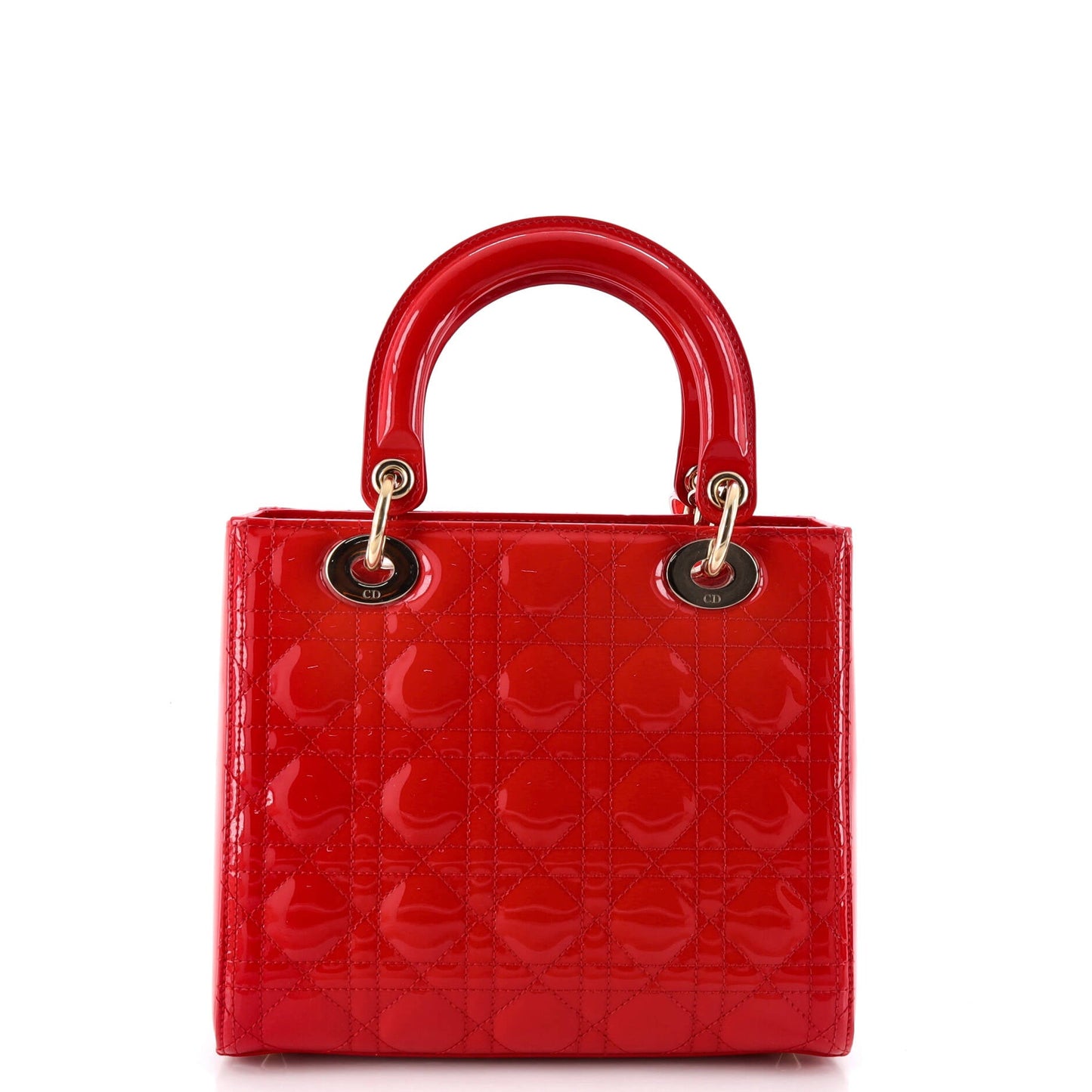 Lady Dior Bag Cannage Quilt Patent Medium