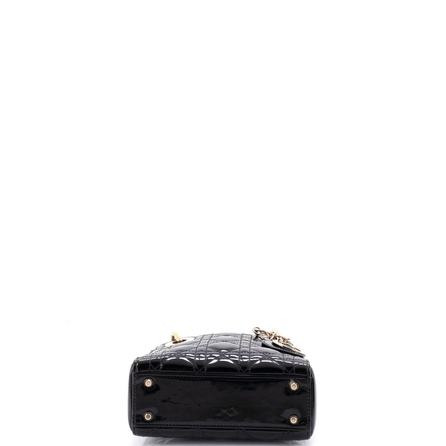 Lady Dior Chain Bag Cannage Quilt Patent Mini