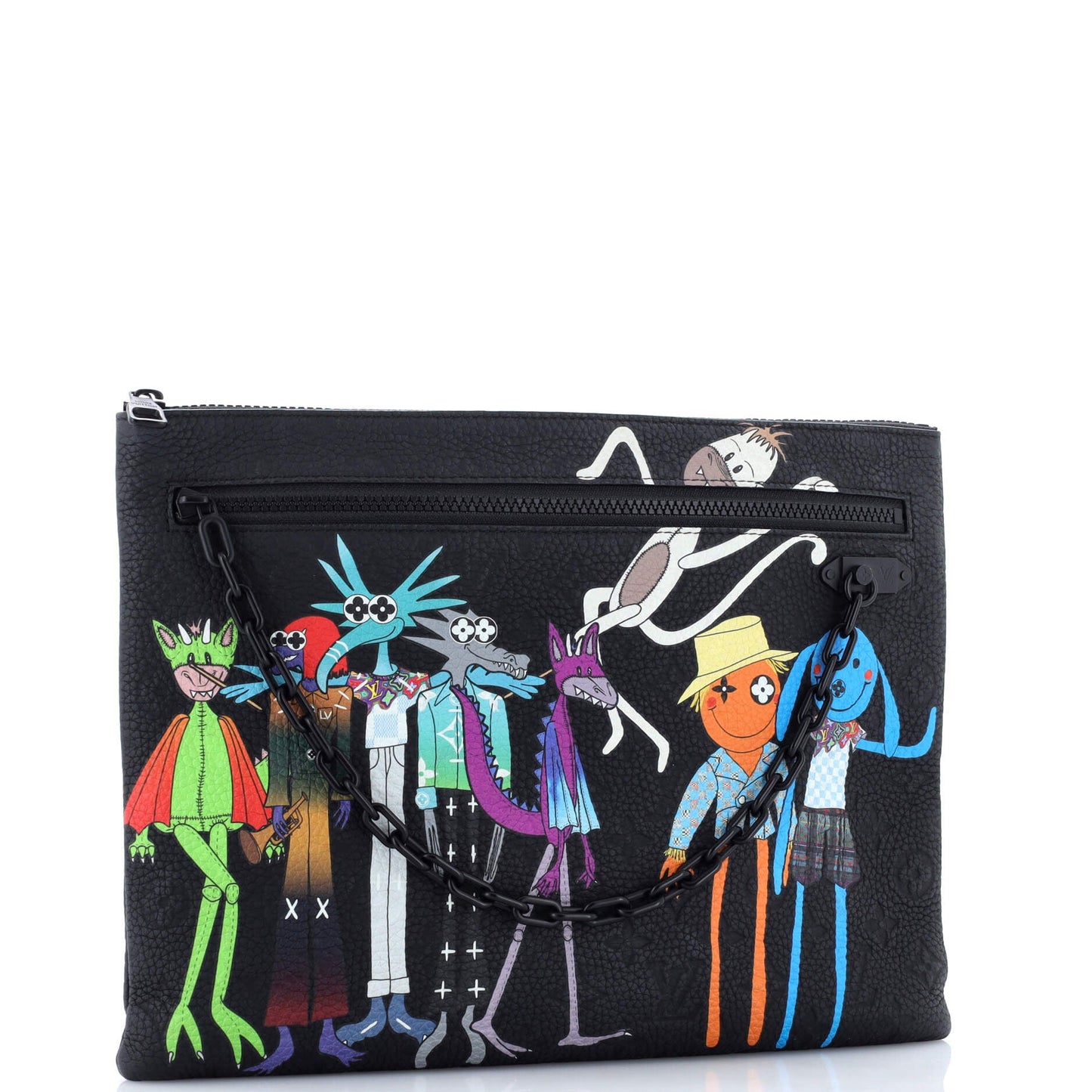 LV Friends A4 Pouch Printed Monogram Taurillon Leather