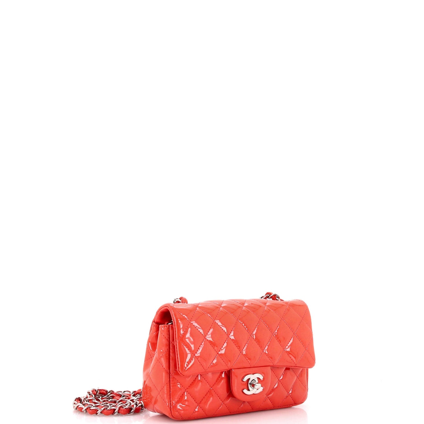 Classic Single Flap Bag Quilted Patent Mini