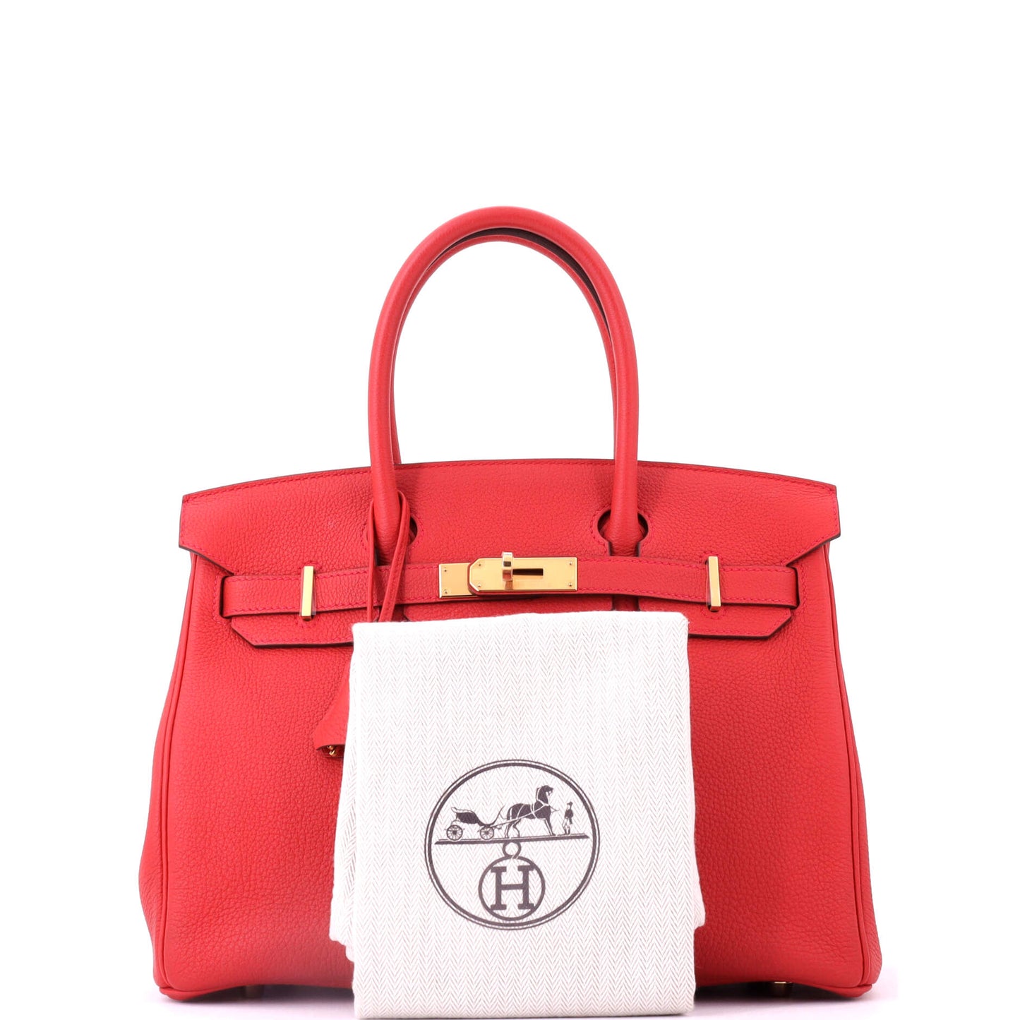 Birkin Handbag Geranium Togo with Gold Hardware 30