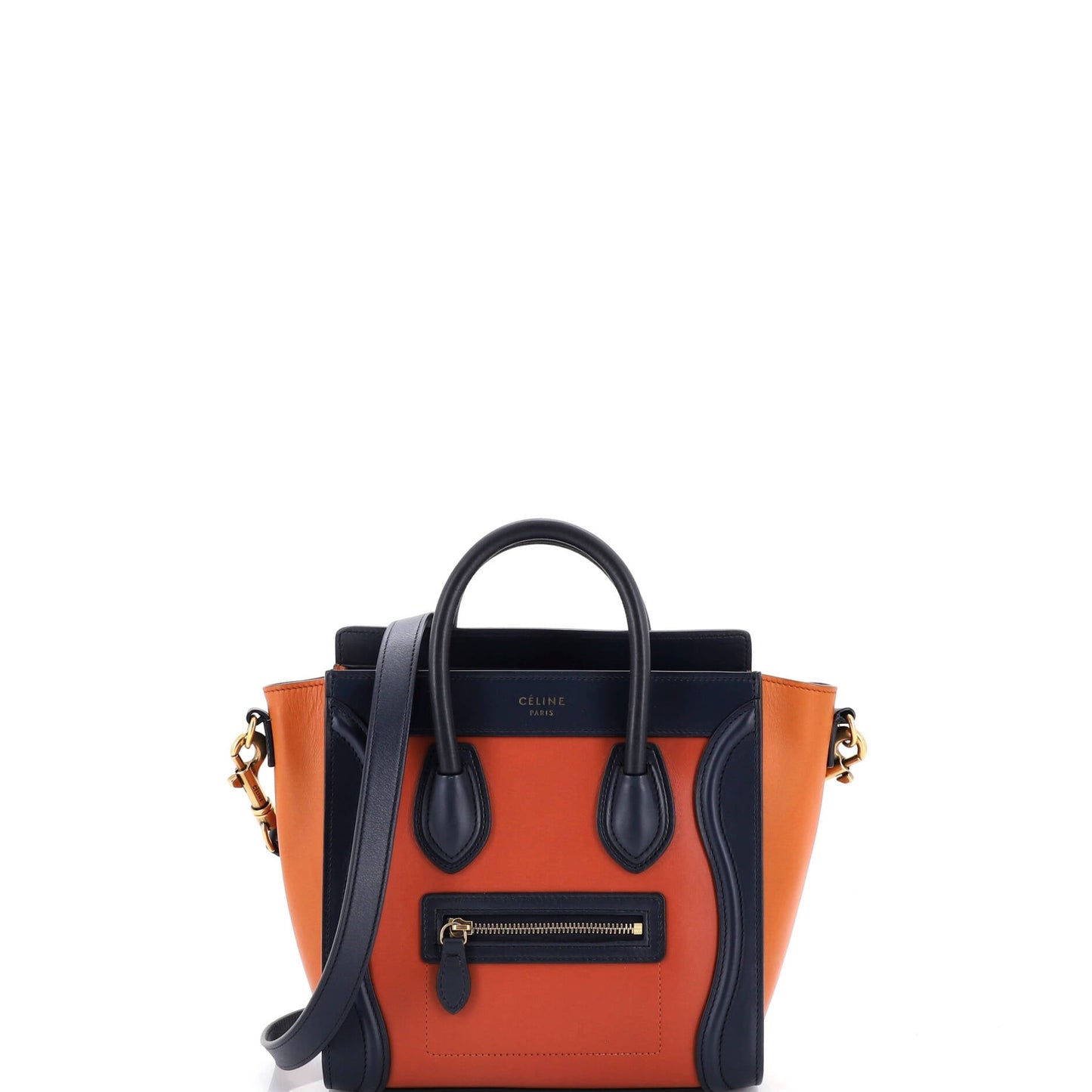 Tricolor Luggage Bag Leather Nano