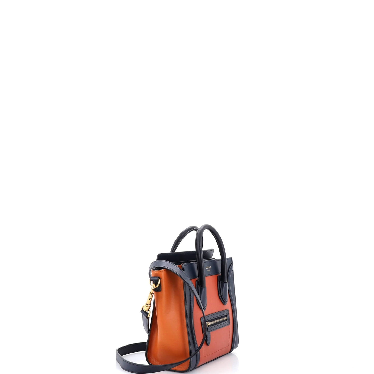 Tricolor Luggage Bag Leather Nano