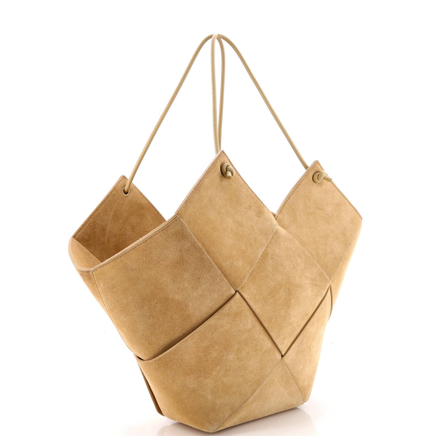 Flower Basket Tote Maxi Intrecciato Suede Medium