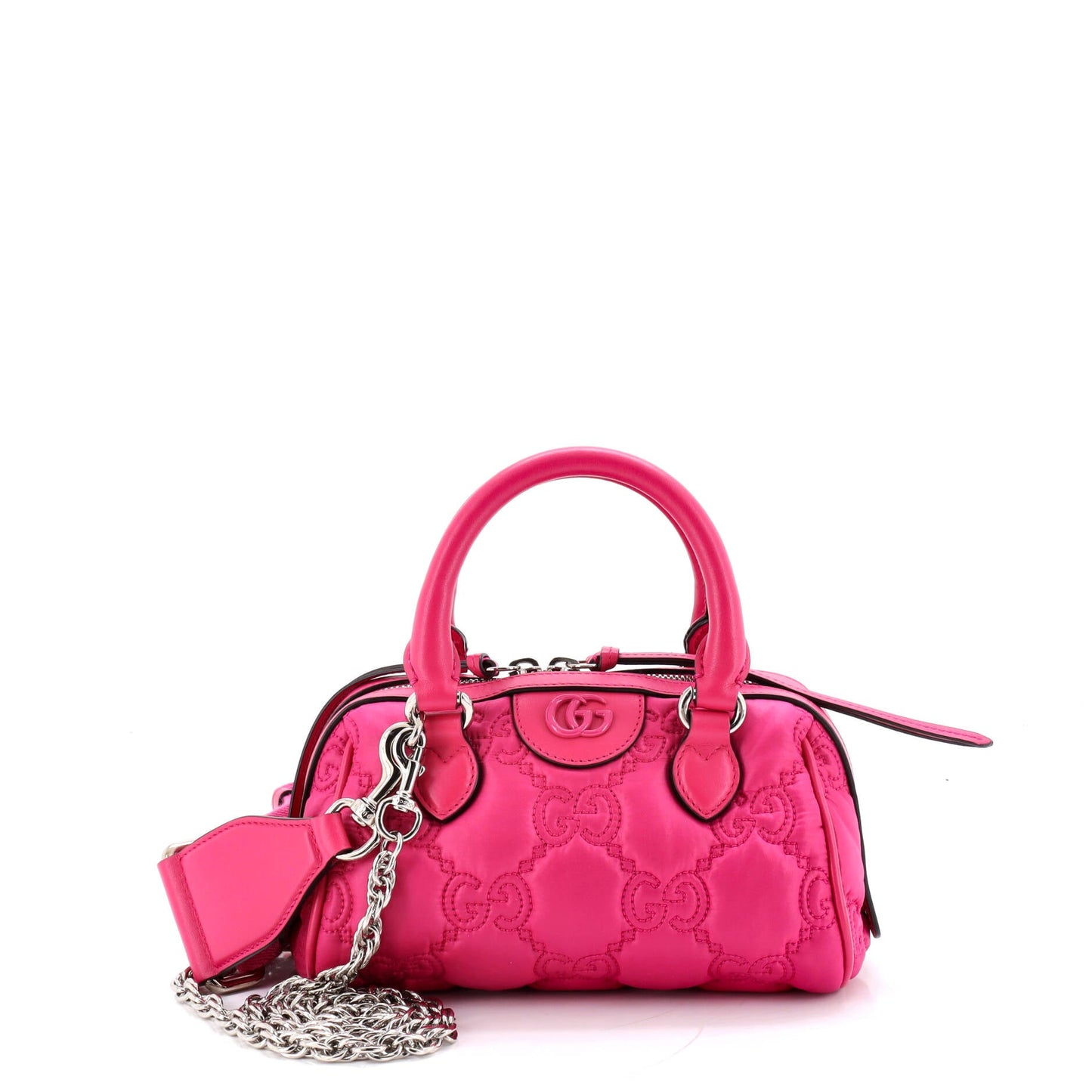 Ophidia Convertible Boston Top Handle Bag GG Matelasse Nylon with Leather Mini