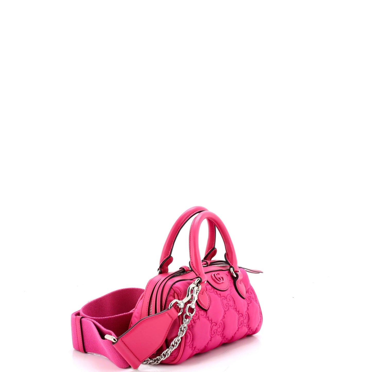 Ophidia Convertible Boston Top Handle Bag GG Matelasse Nylon with Leather Mini