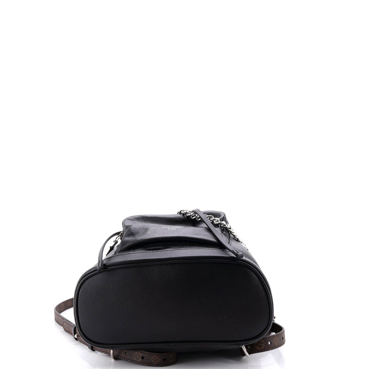 Montsouris Vibe Backpack Leather with Monogram Canvas PM