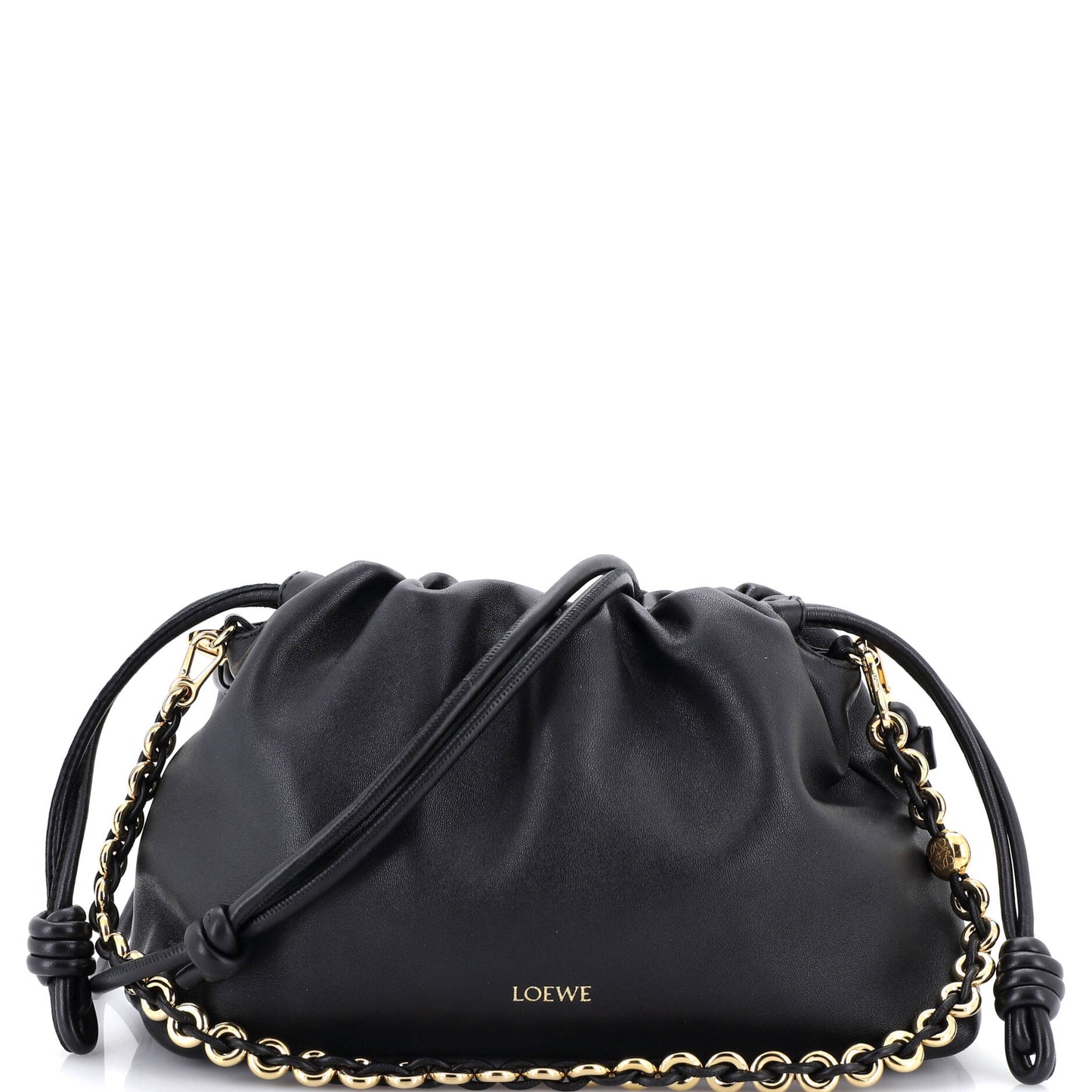 Flamenco Knot Chain Purse Bag Leather Medium