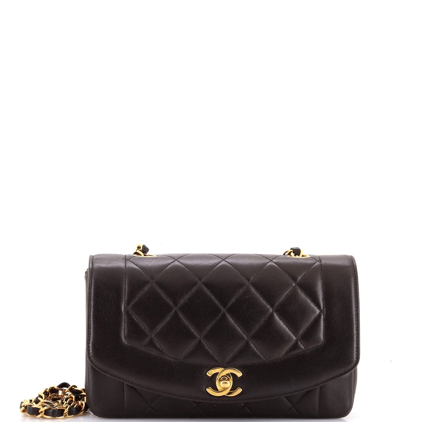Vintage Diana Flap Bag Quilted Lambskin Small