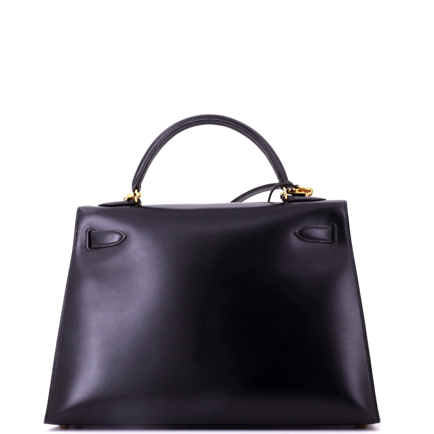 Kelly Handbag Noir Box Calf with Gold Hardware 32