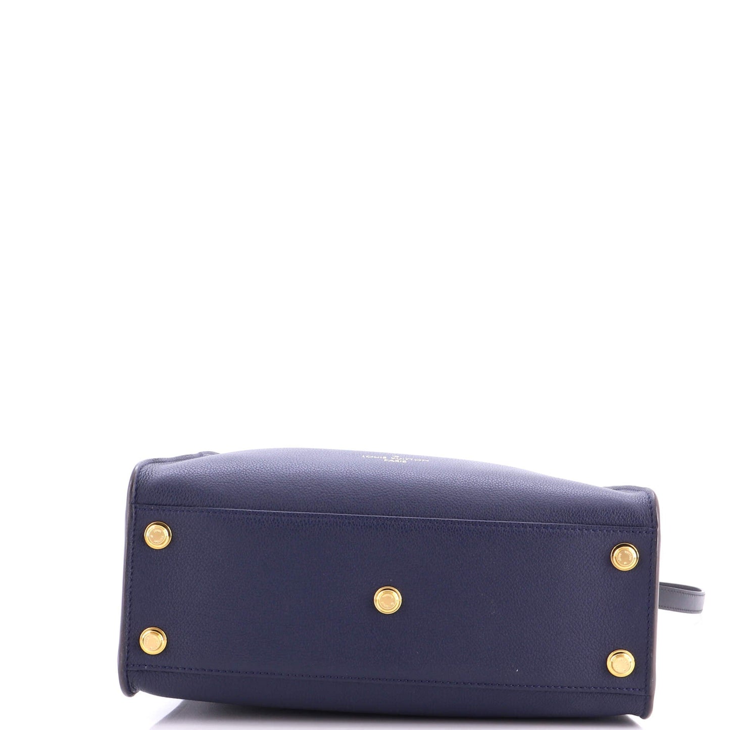 On My Side Tote Leather with Monogram Canvas MM