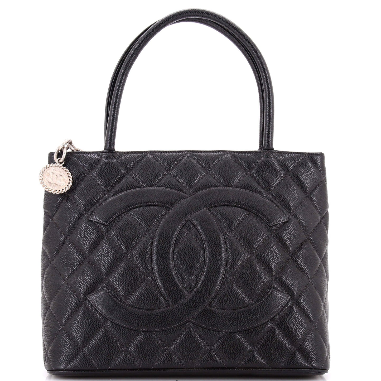 Medallion Tote Quilted Caviar