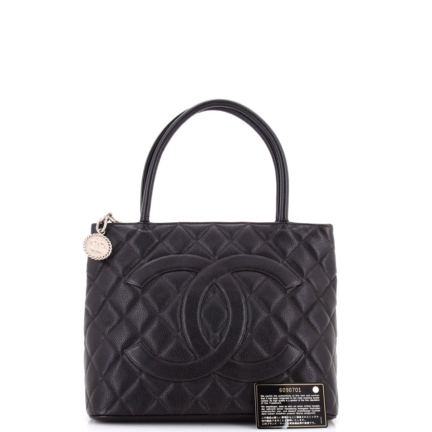 Medallion Tote Quilted Caviar