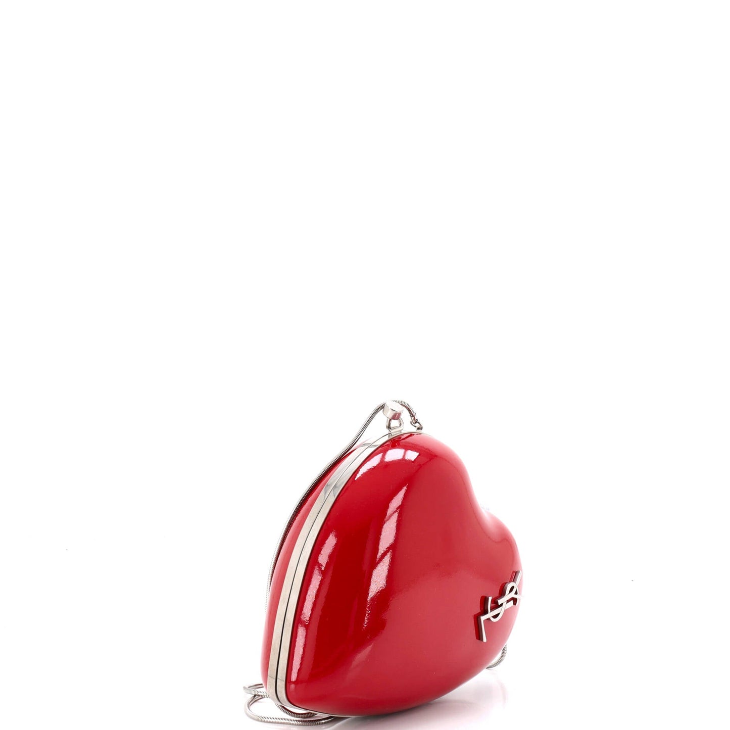 Love Heart Chain Box Clutch Patent Small