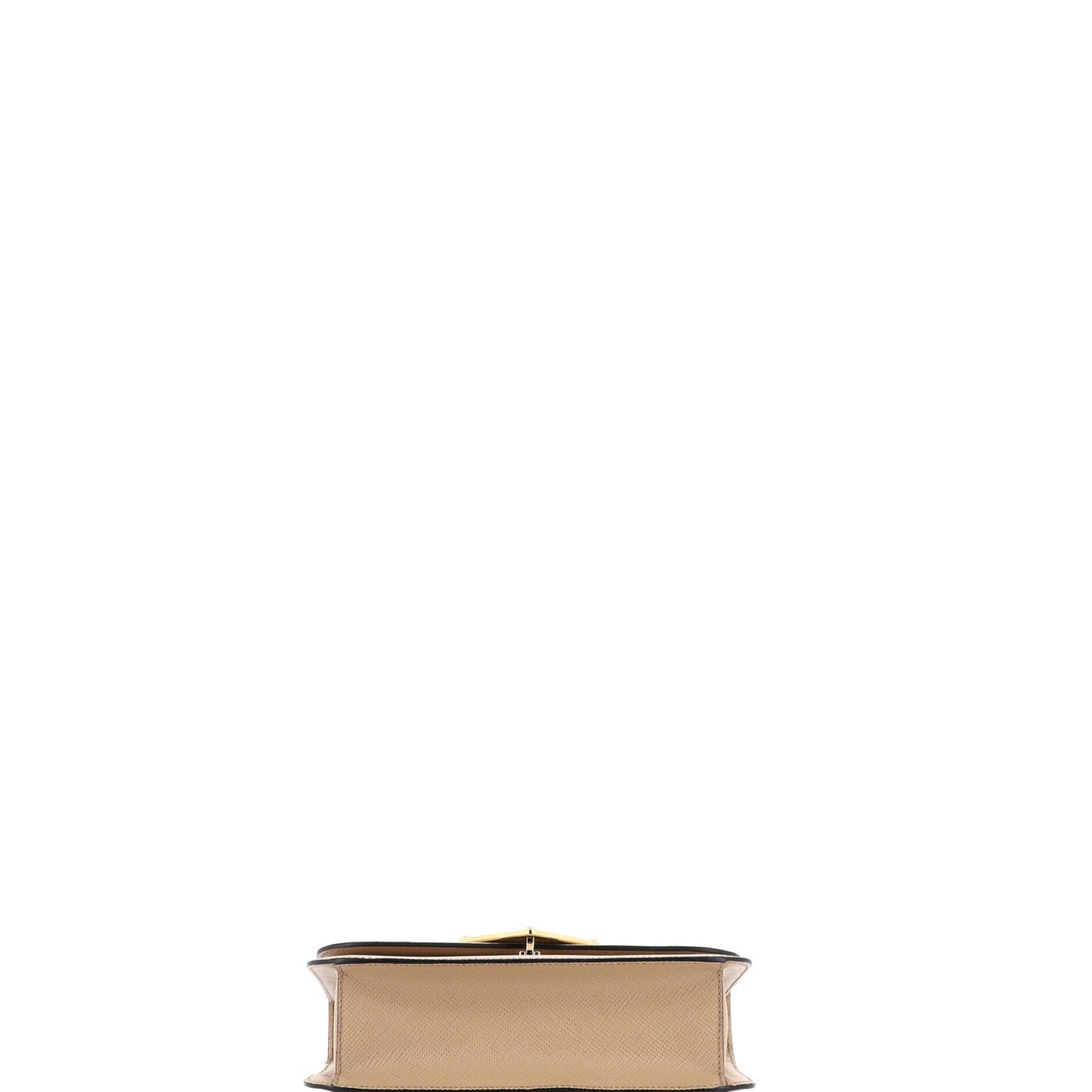 Embleme Triangle Logo Flap Bag Saffiano Leather Small