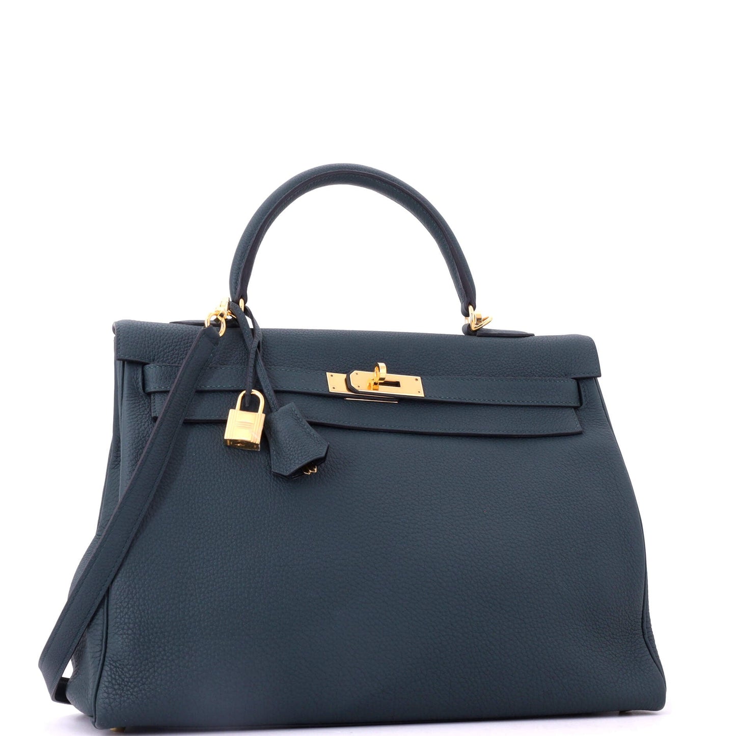Kelly Handbag Vert Cypress Togo with Gold Hardware 35