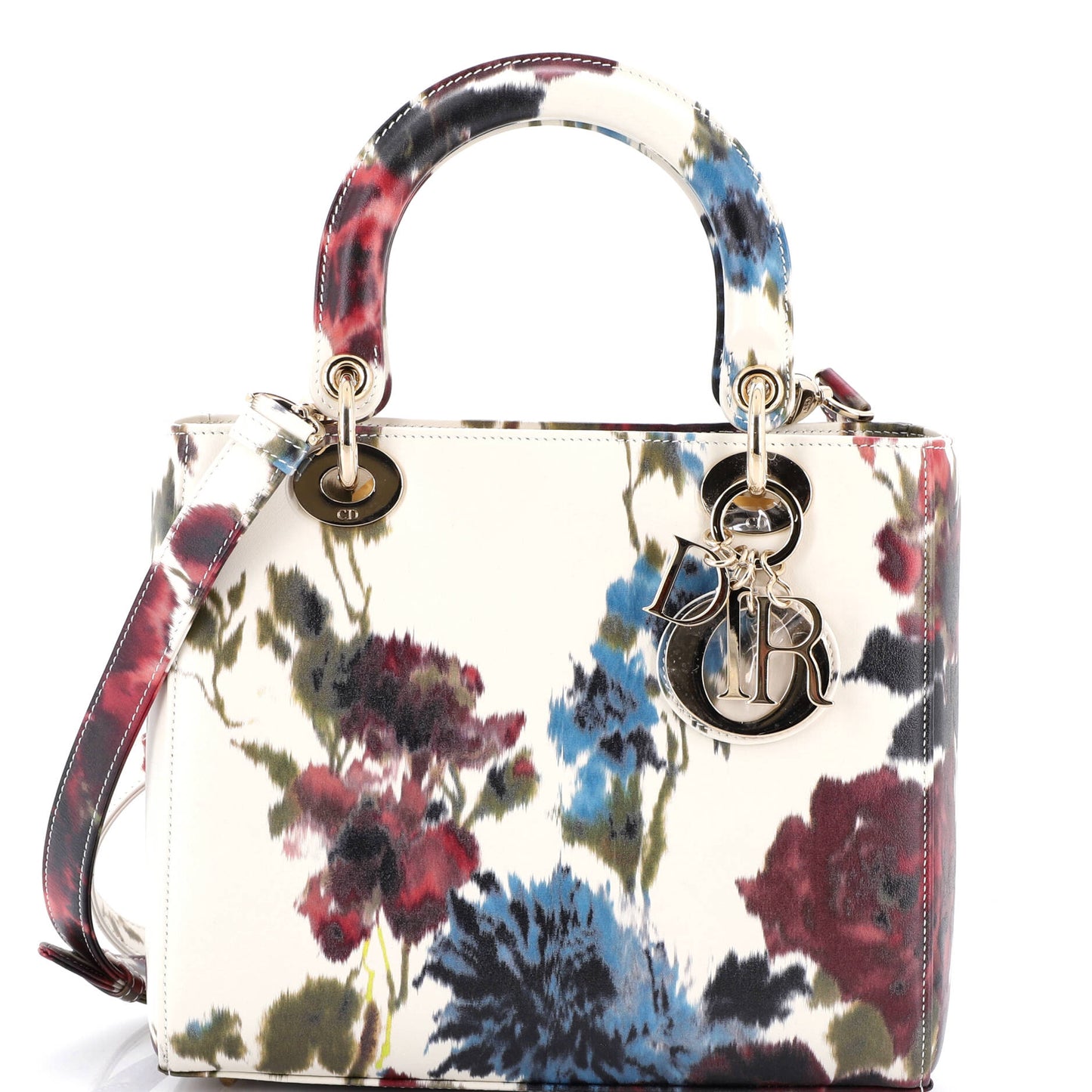 Lady Dior Bag Floral Printed Lambskin Medium