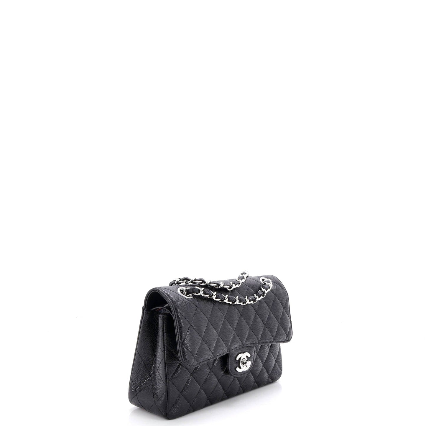 Classic Double Flap Bag Quilted Caviar Small