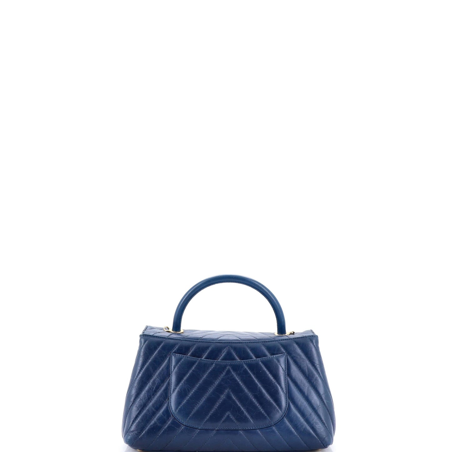 Coco Top Handle Bag Chevron Calfskin Small