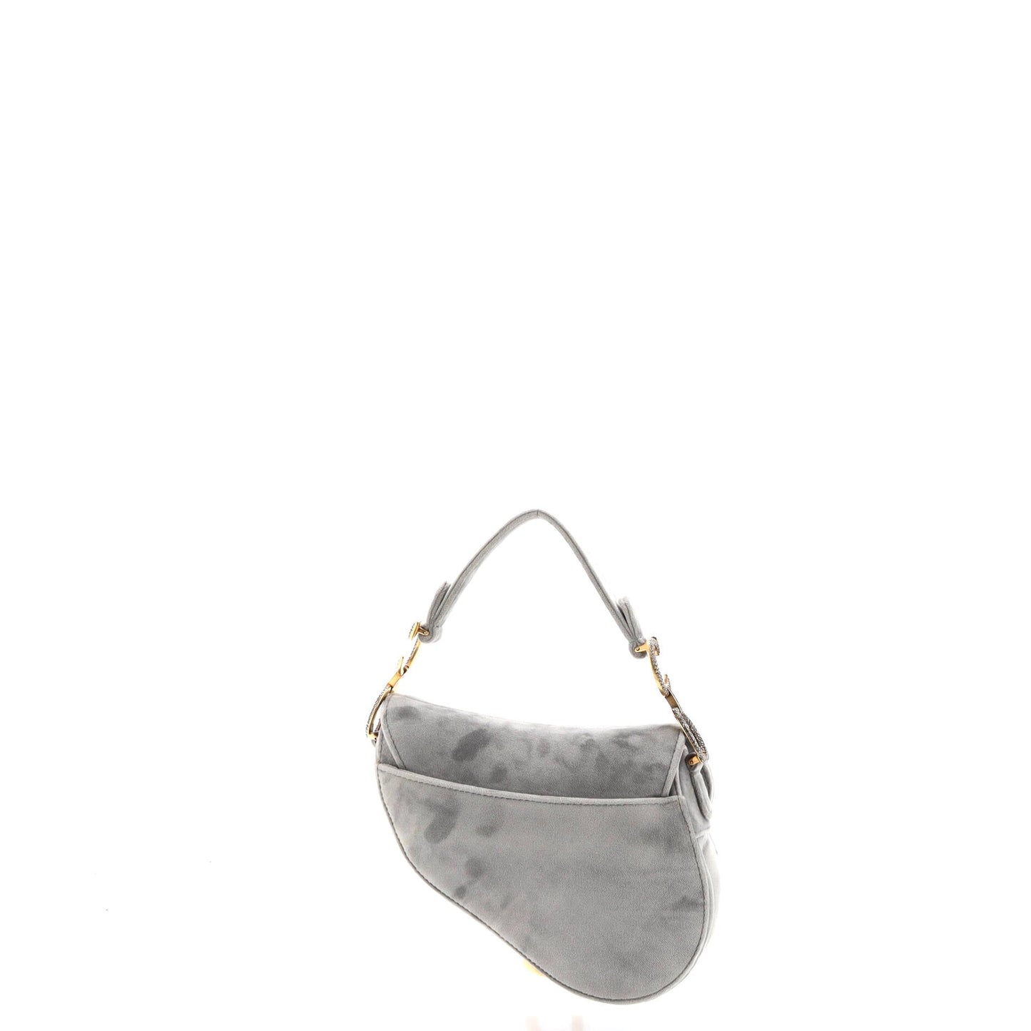 Saddle Handbag Velvet with Crystals Mini