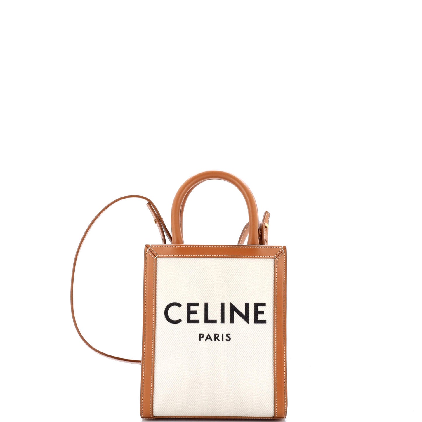 Vertical Cabas Tote Canvas with Leather Mini