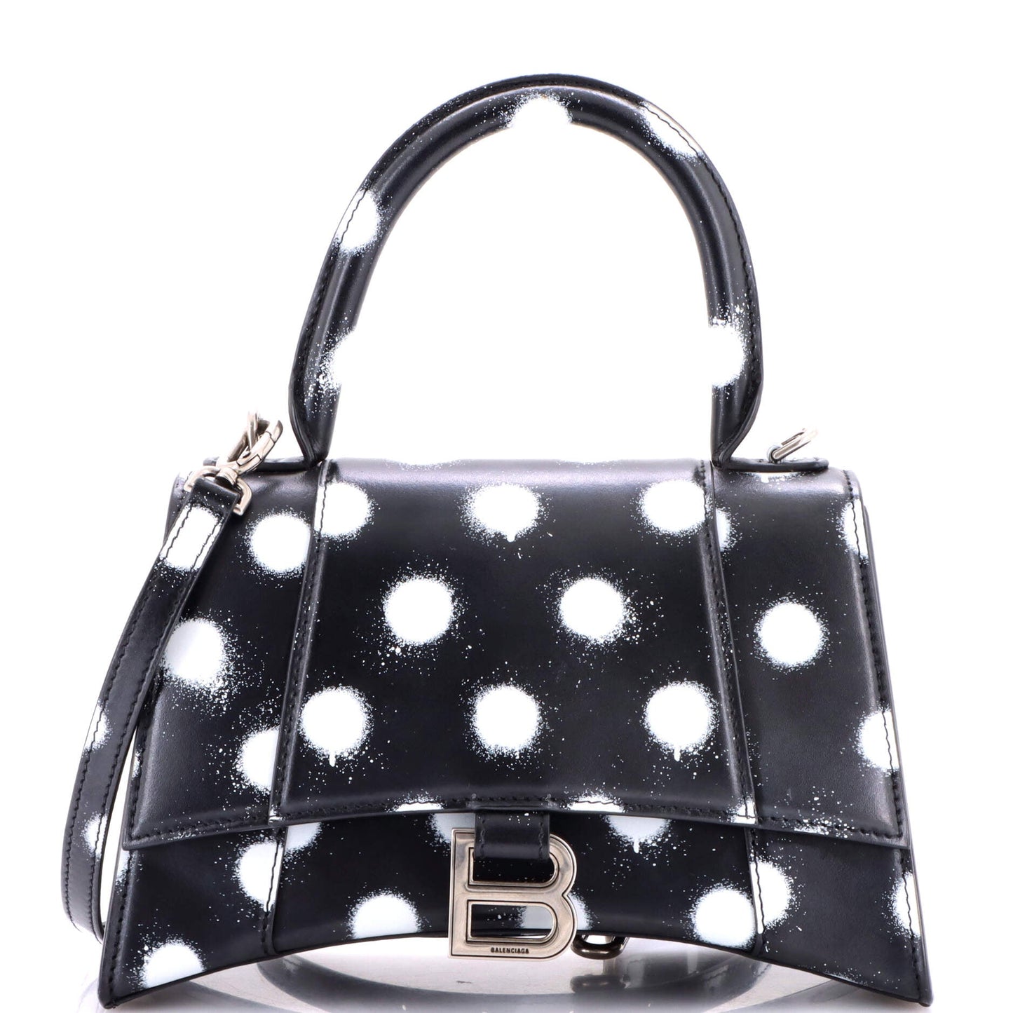 Hourglass Top Handle Bag Printed Leather Small