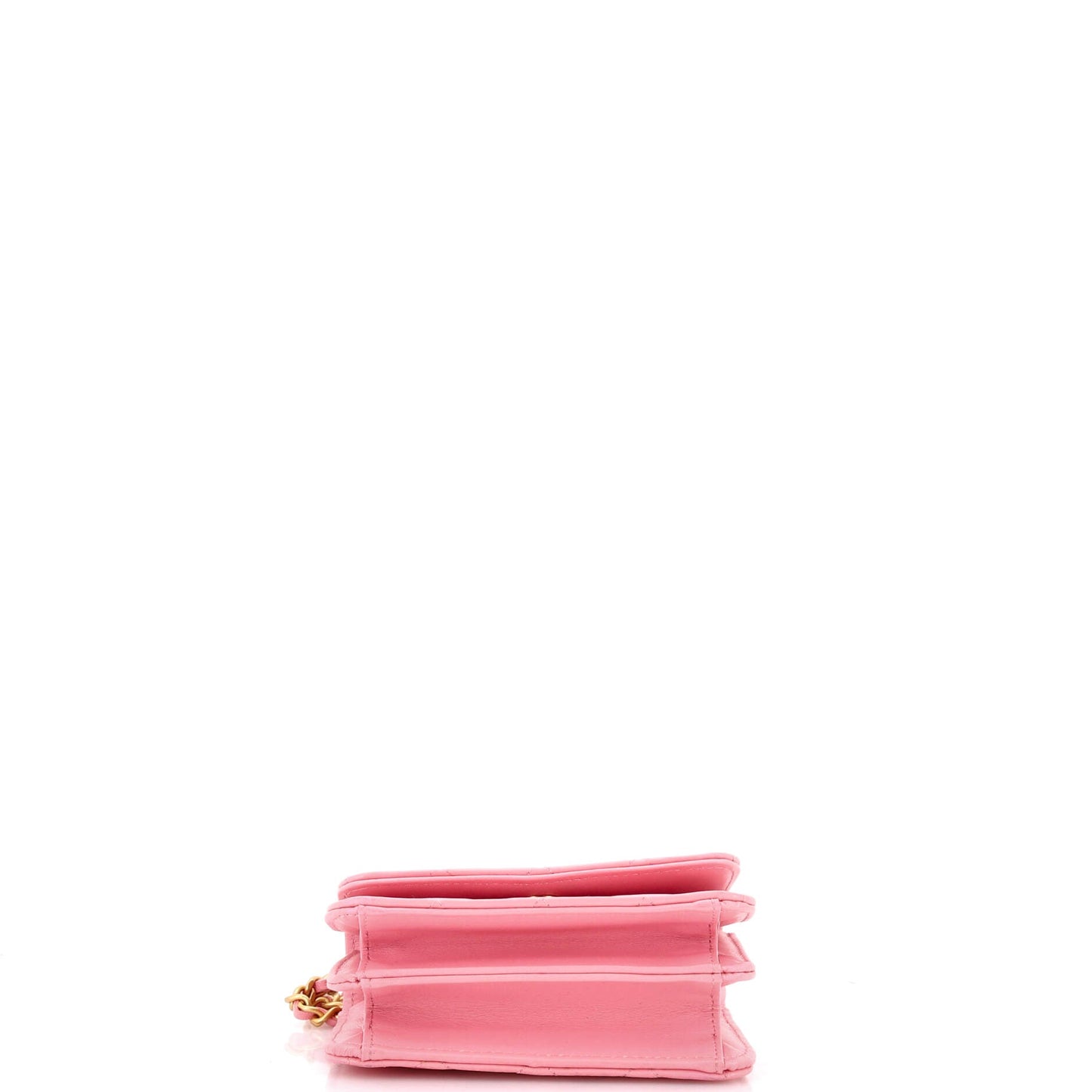 Woven Top Handle CC Flap Clutch on Chain Quilted Lambskin Small