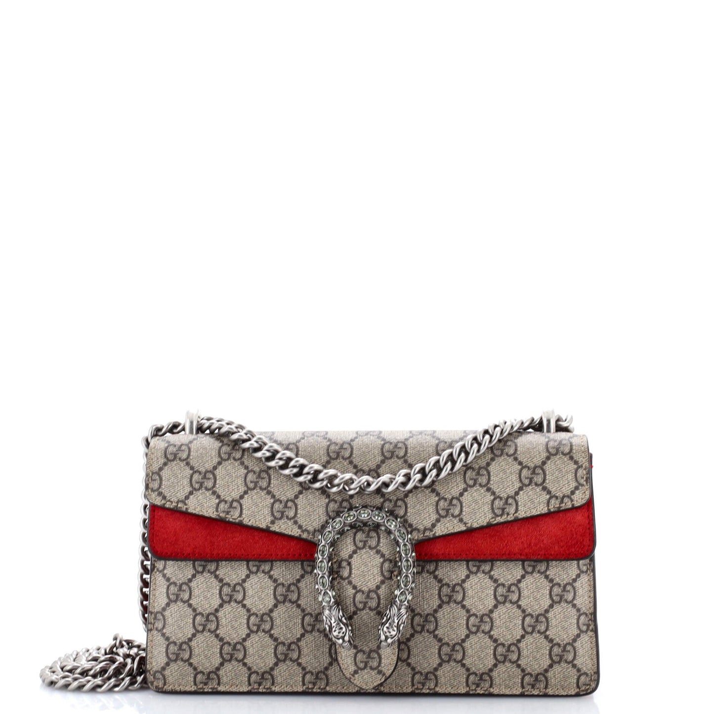 Dionysus Bag GG Coated Canvas with Crystal Embellished Metal Small