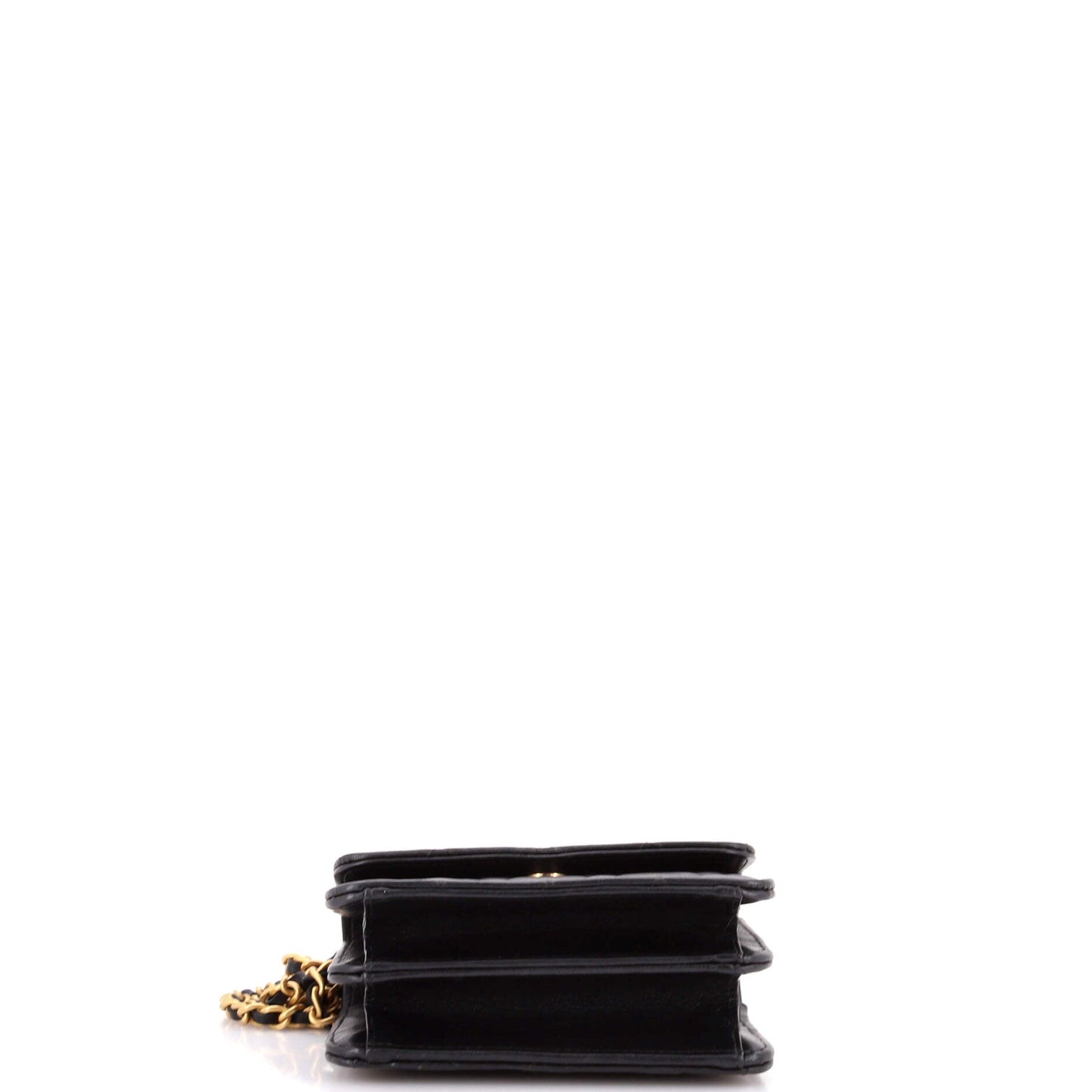 Woven Top Handle CC Flap Clutch on Chain Quilted Lambskin Small