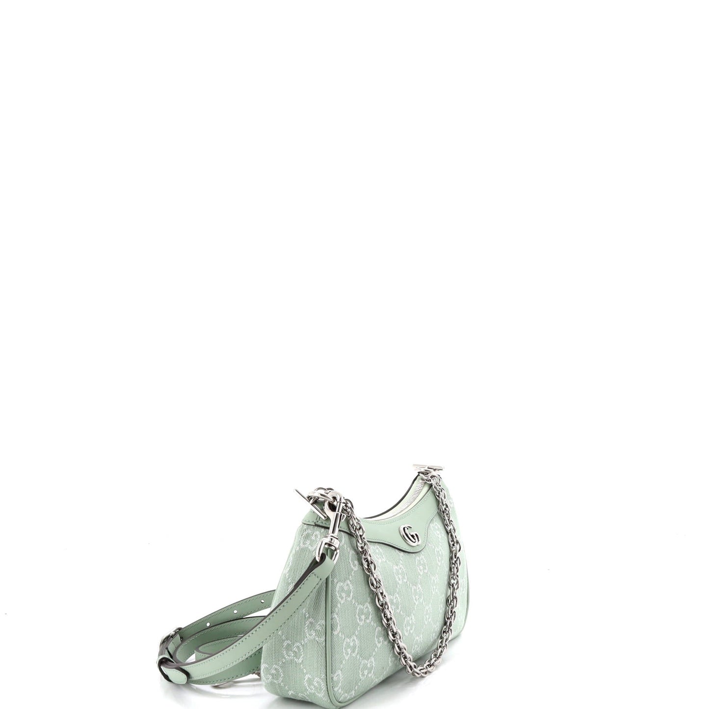 Ophidia Zip Pochette Shoulder Bag GG Denim Small