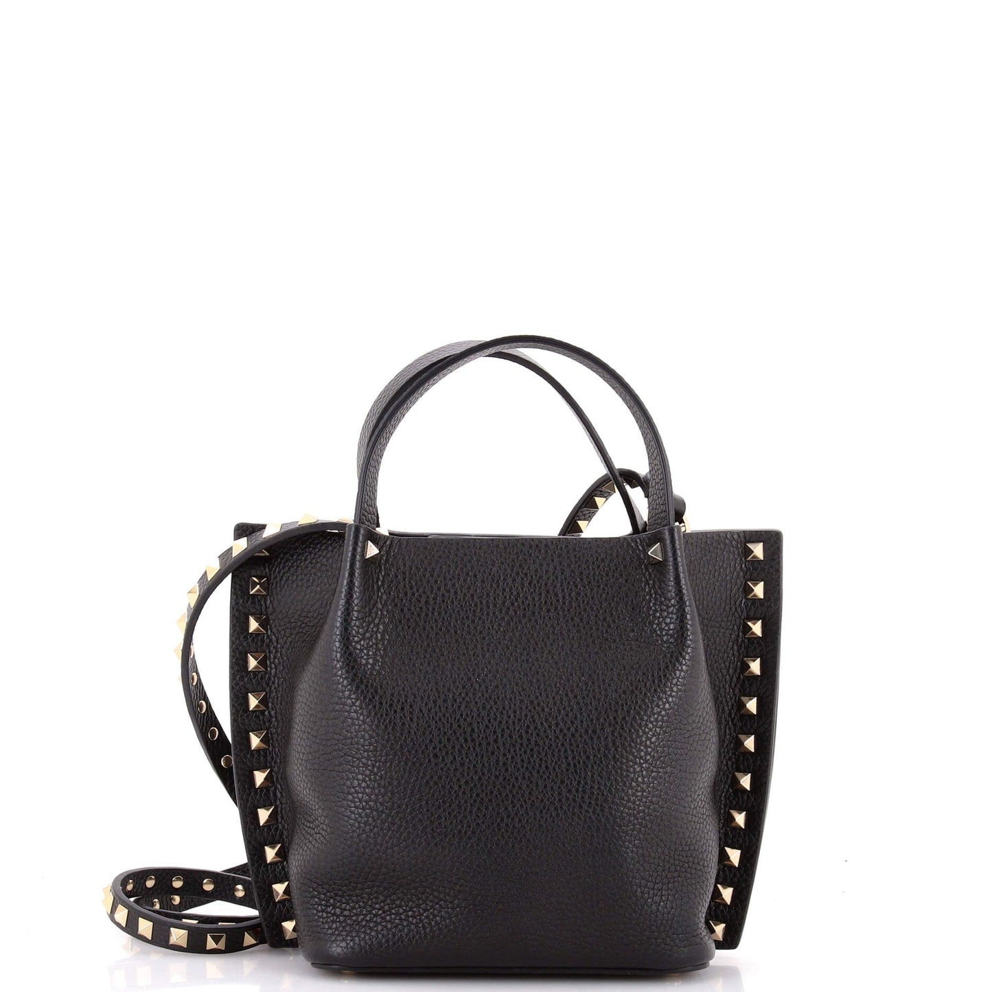 Rockstud Convertible Top Handle Open Tote Leather Mini