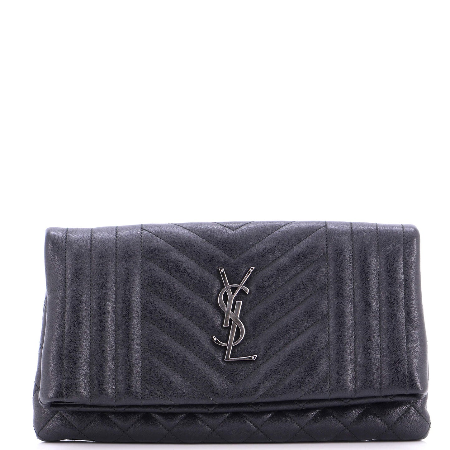 Classic Monogram Fold Over Clutch Mixed Matelasse Leather
