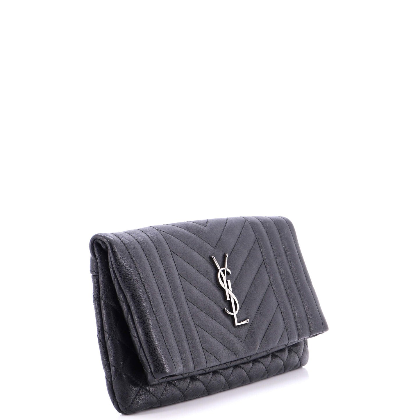 Classic Monogram Fold Over Clutch Mixed Matelasse Leather