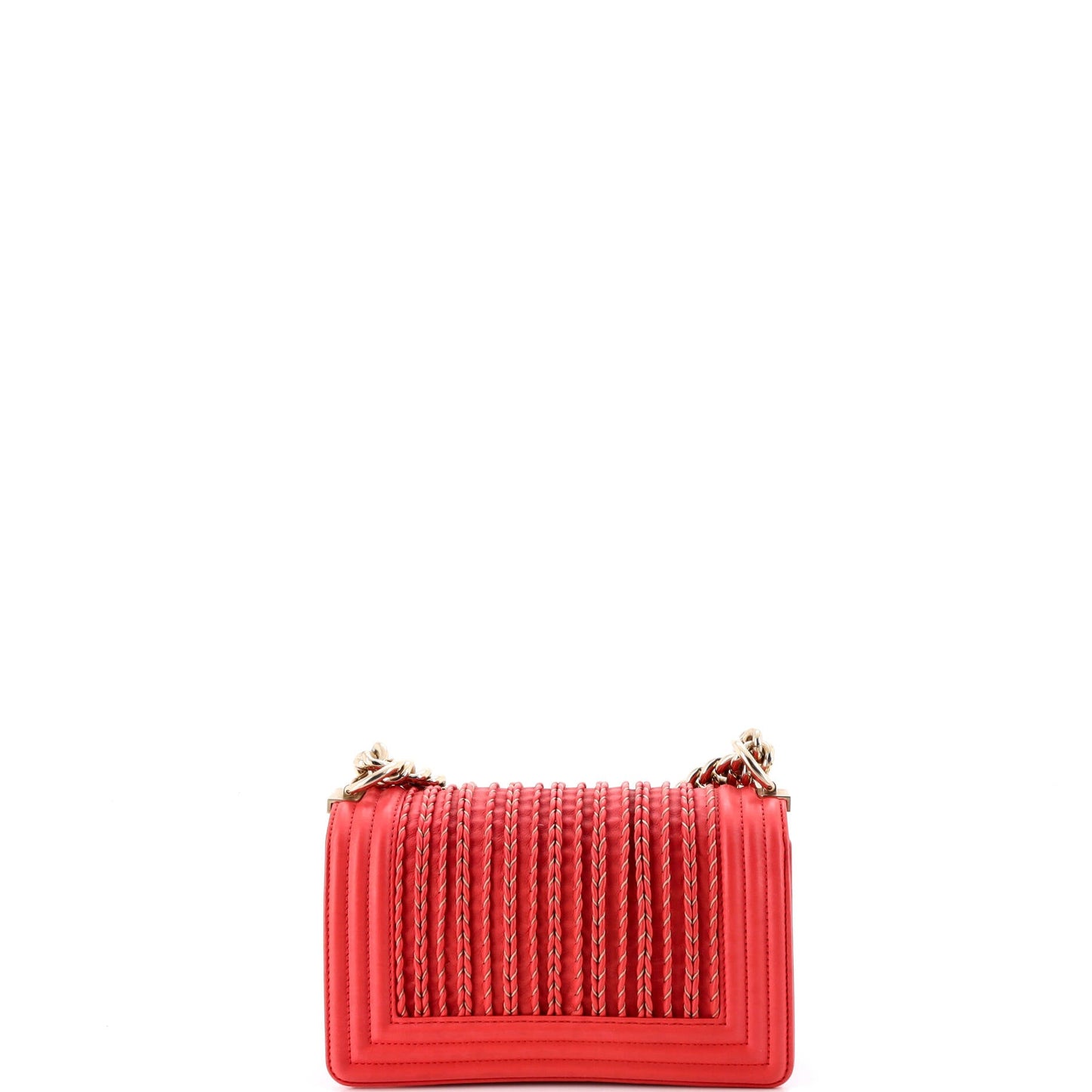Boy Flap Bag Braided Woven Lambskin Small