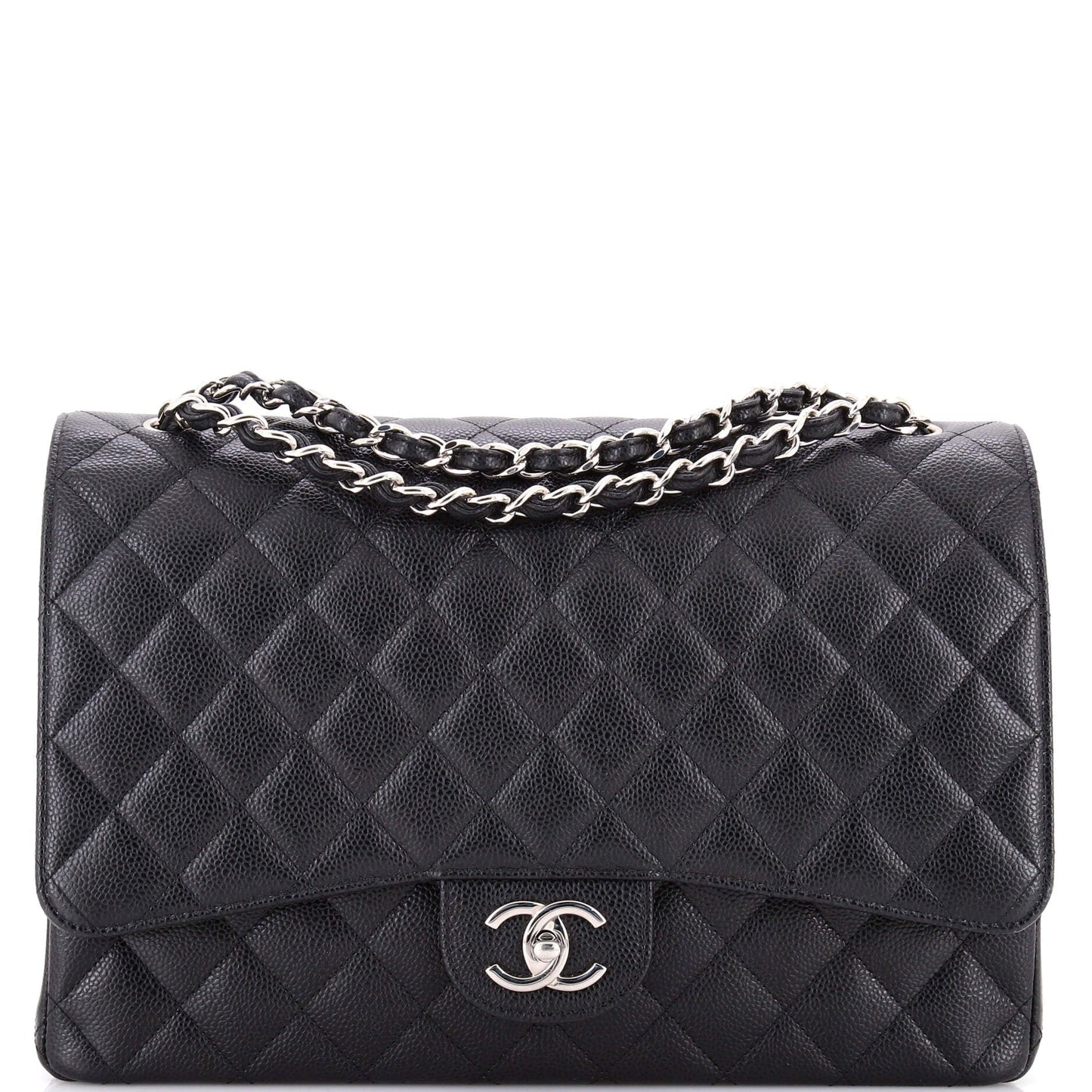 Classic Double Flap Bag Quilted Caviar Maxi