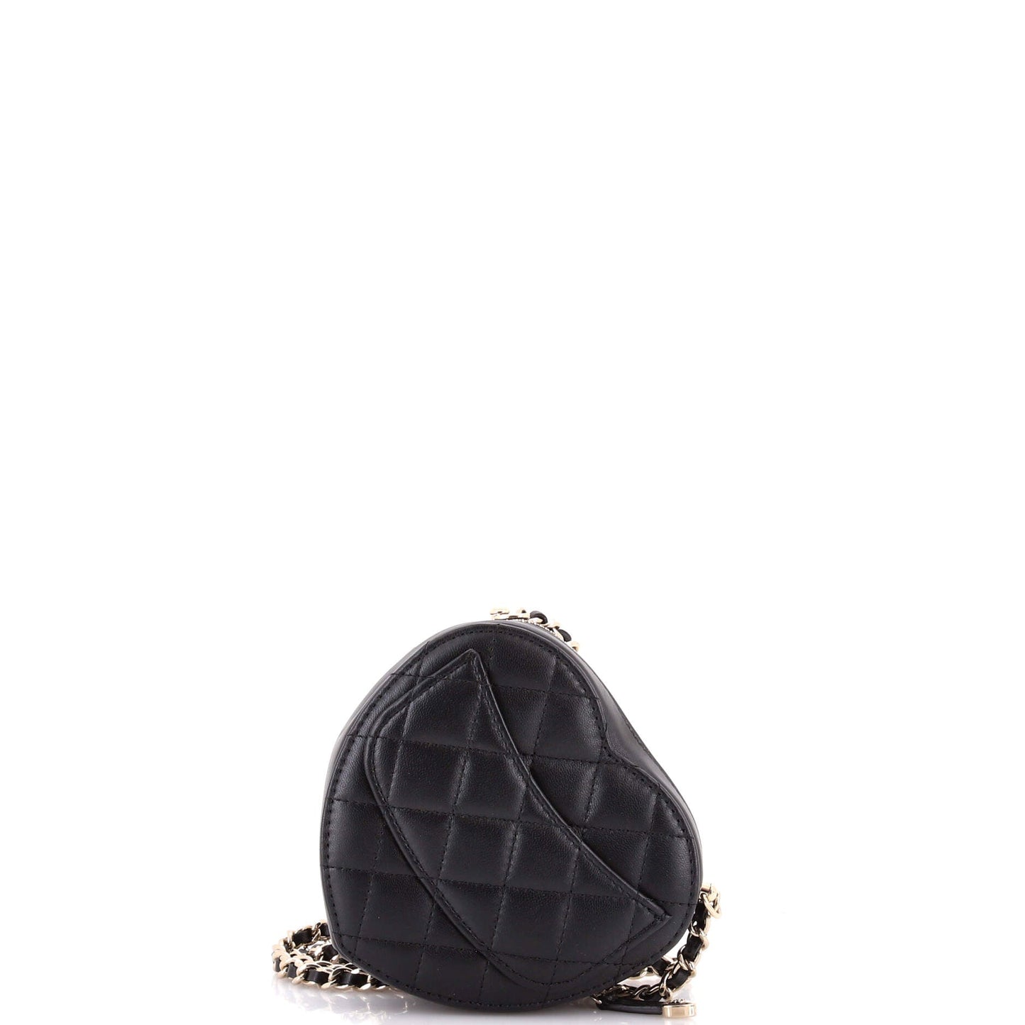 CC in Love Heart Clutch with Chain Quilted Lambskin