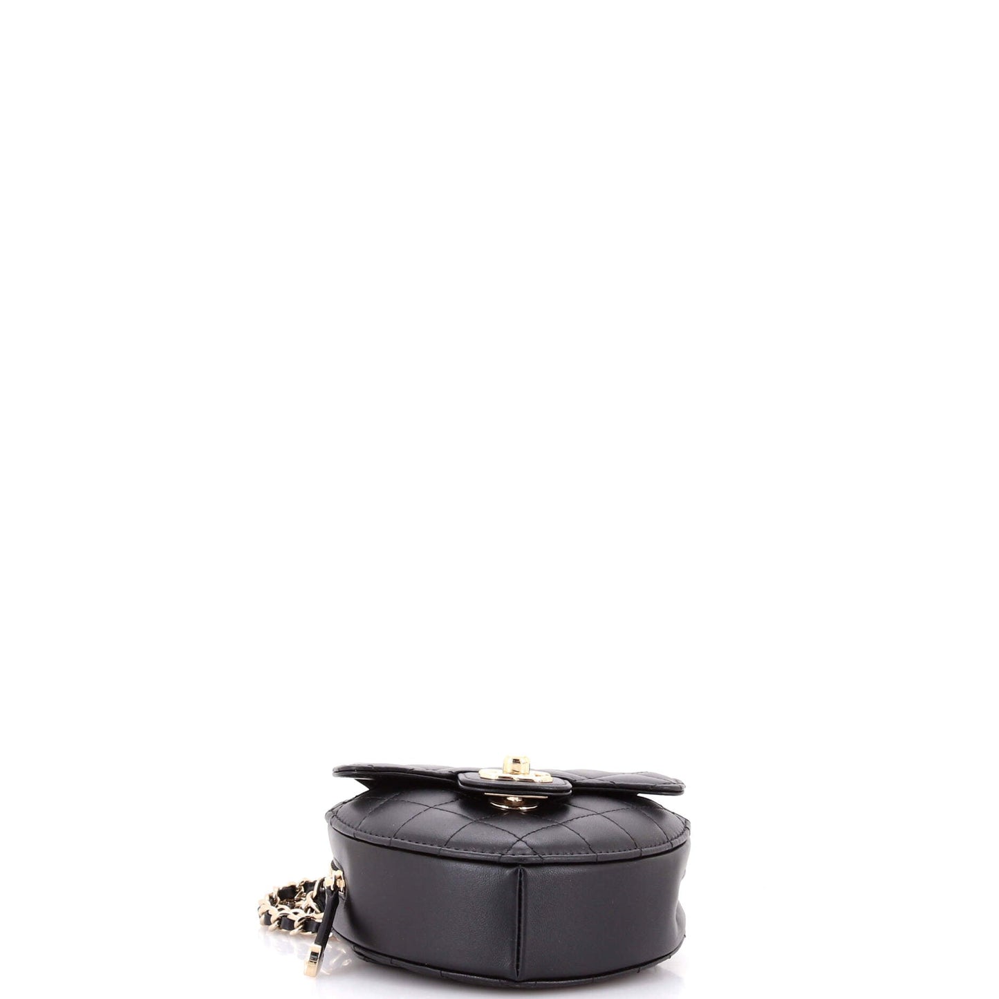 CC in Love Heart Clutch with Chain Quilted Lambskin