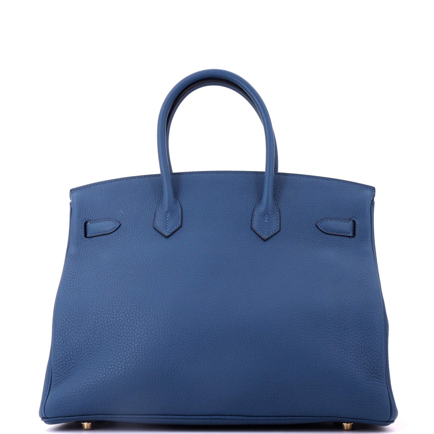 Birkin Handbag Deep Blue Clemence with Gold Hardware 35