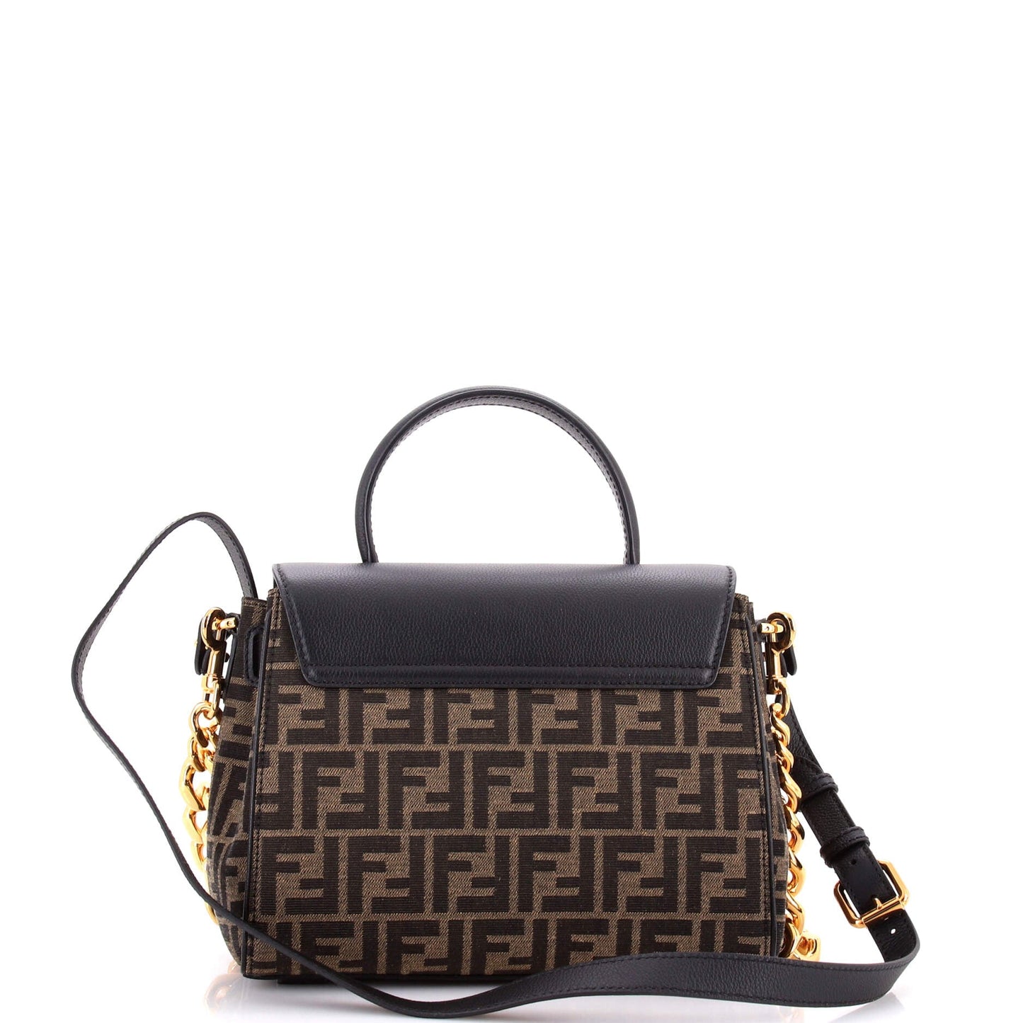 x Fendi Fendace La Medusa Top Handle Bag Zucca Canvas and Leather Medium