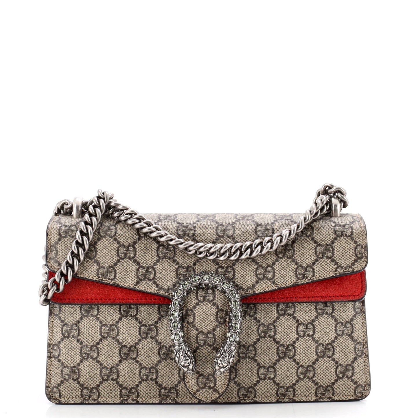 Dionysus Bag GG Coated Canvas with Crystal Embellished Metal Small